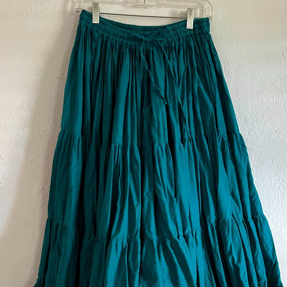 Teal skirt, Full and Tiered